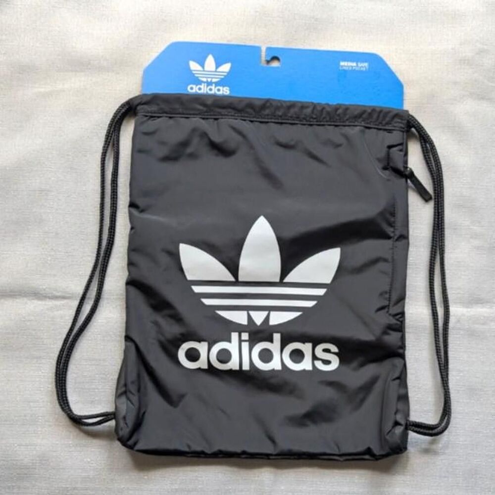 Adidas Black and White Drawstring Backpack NEW!